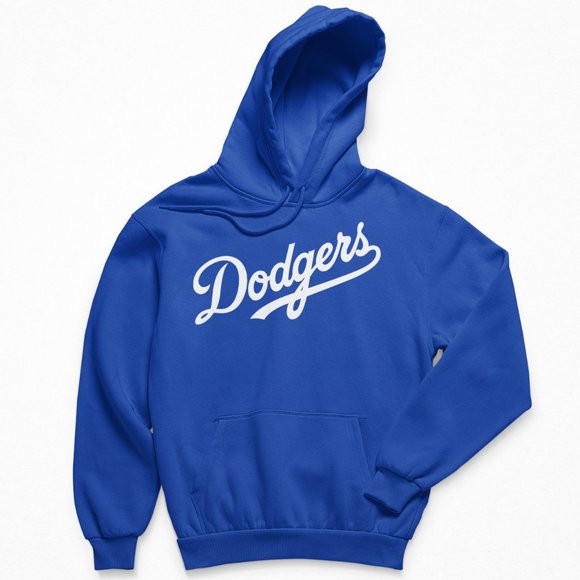 Other - NEW Dodgers Script Wordmark Logo Fleece Pullover Hoodie ROYAL BLUE